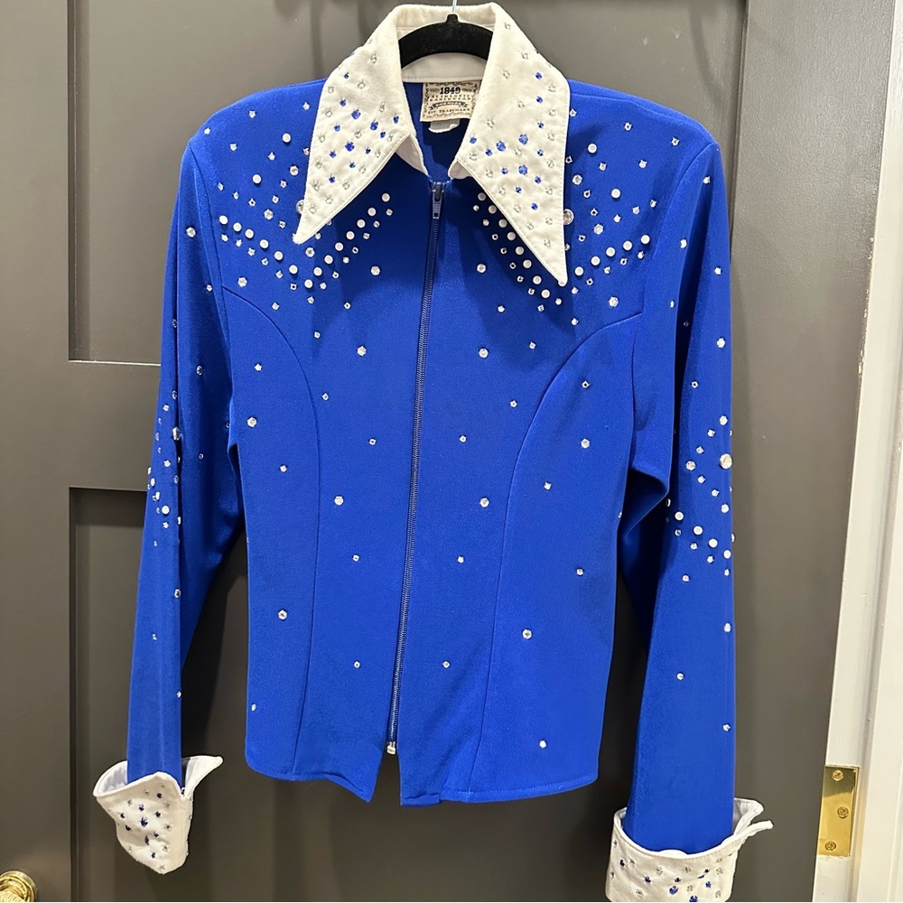 Vintage woman’s long embellished zip cardigan. Perfect Halloween costume